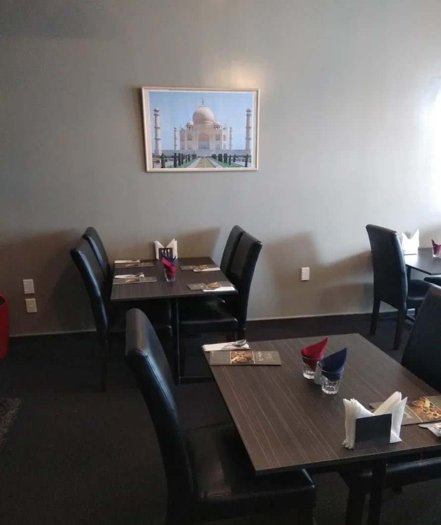 The dining room set for service