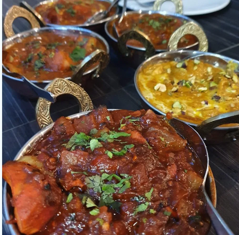 A selection of curries ready to serve